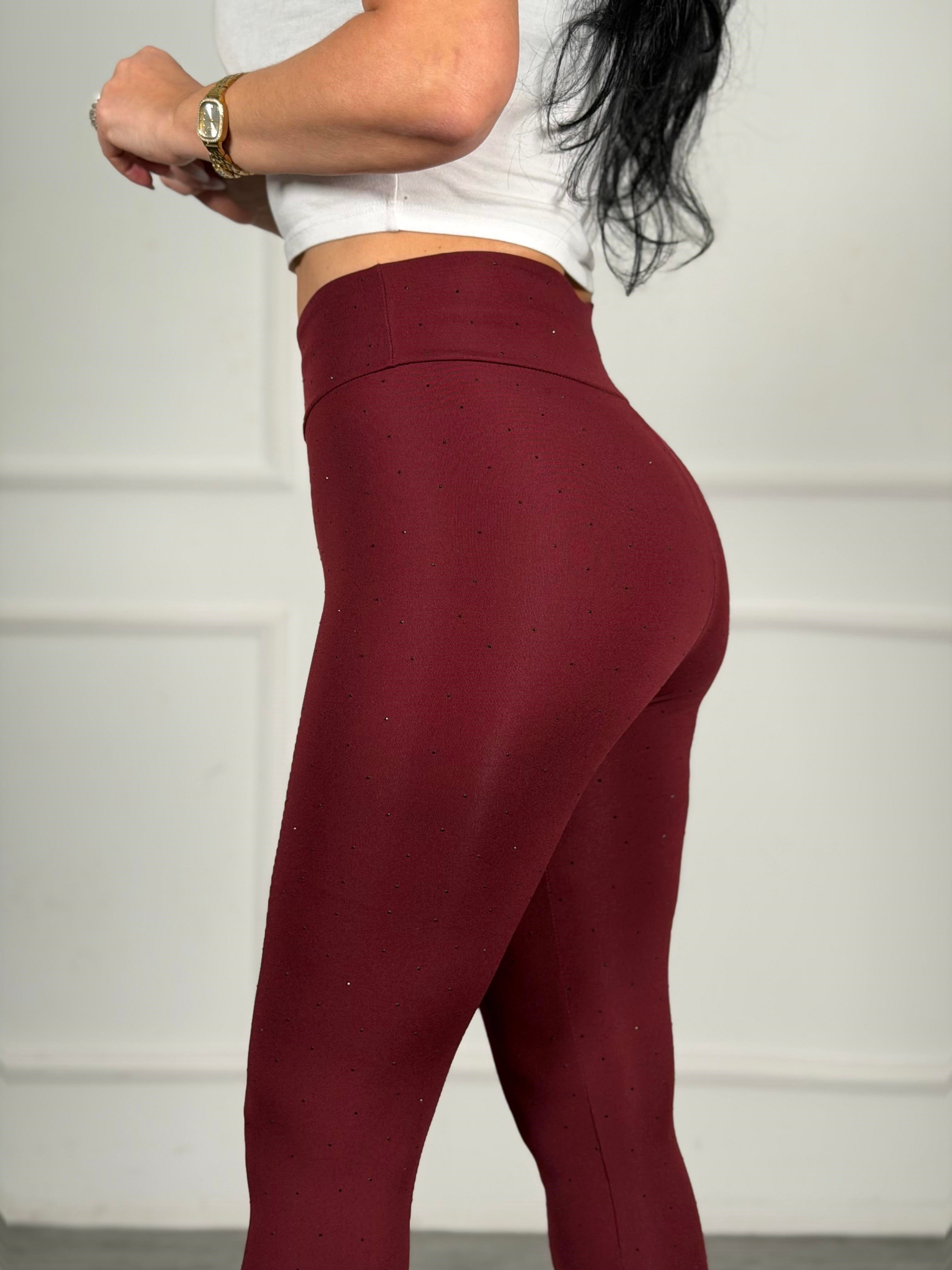 4981 Evila bordo  Taşlı Tayt