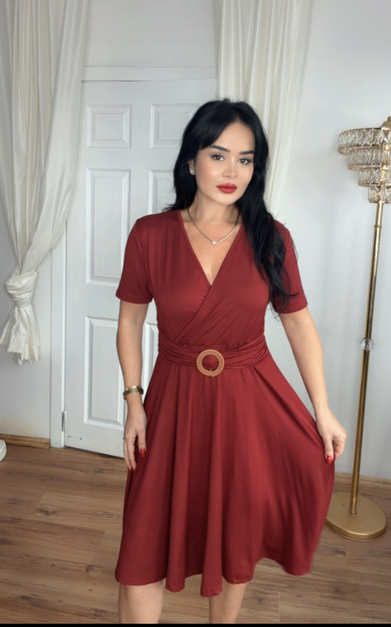 4998 Belira  Bordo  Elbise 4998