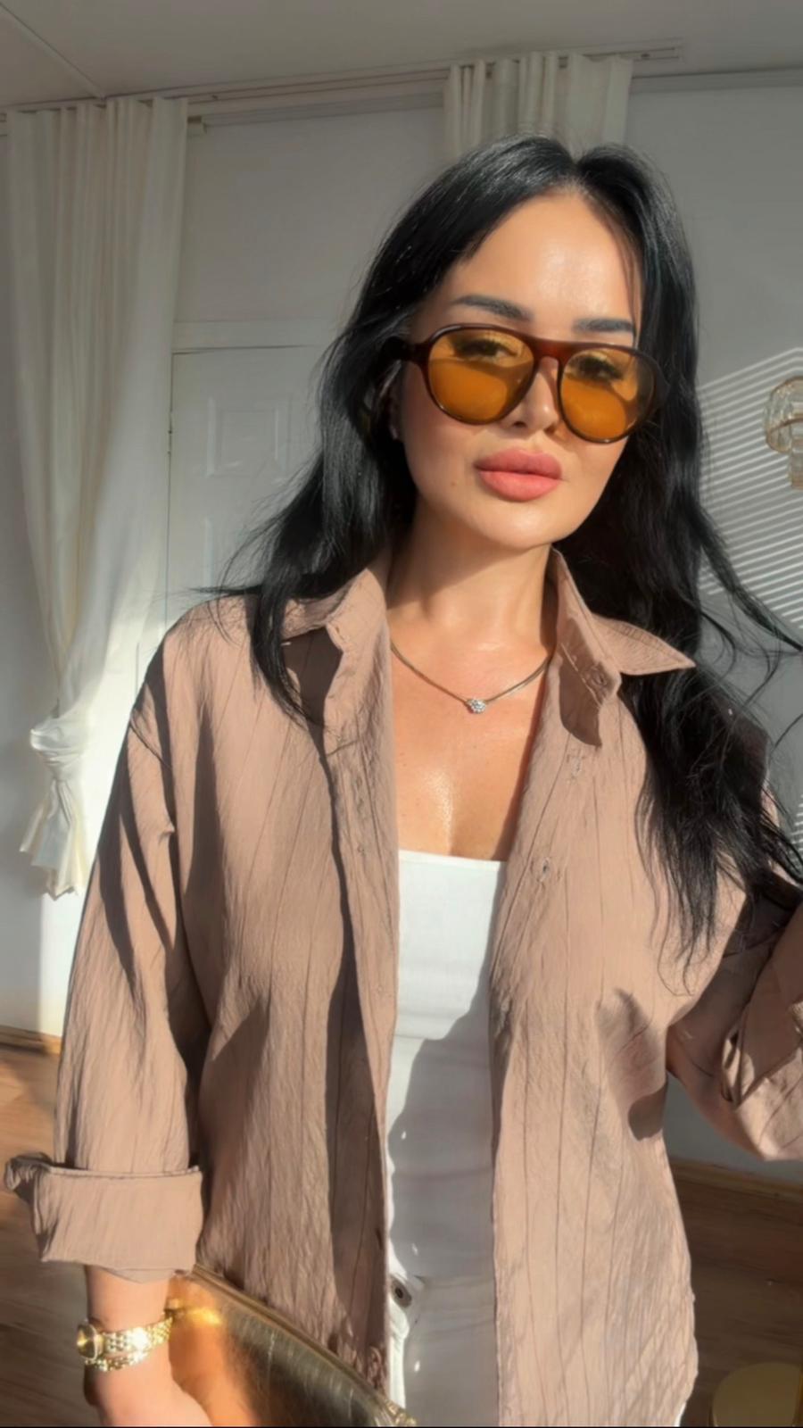 5000 Daily taupe renk gömlek5000