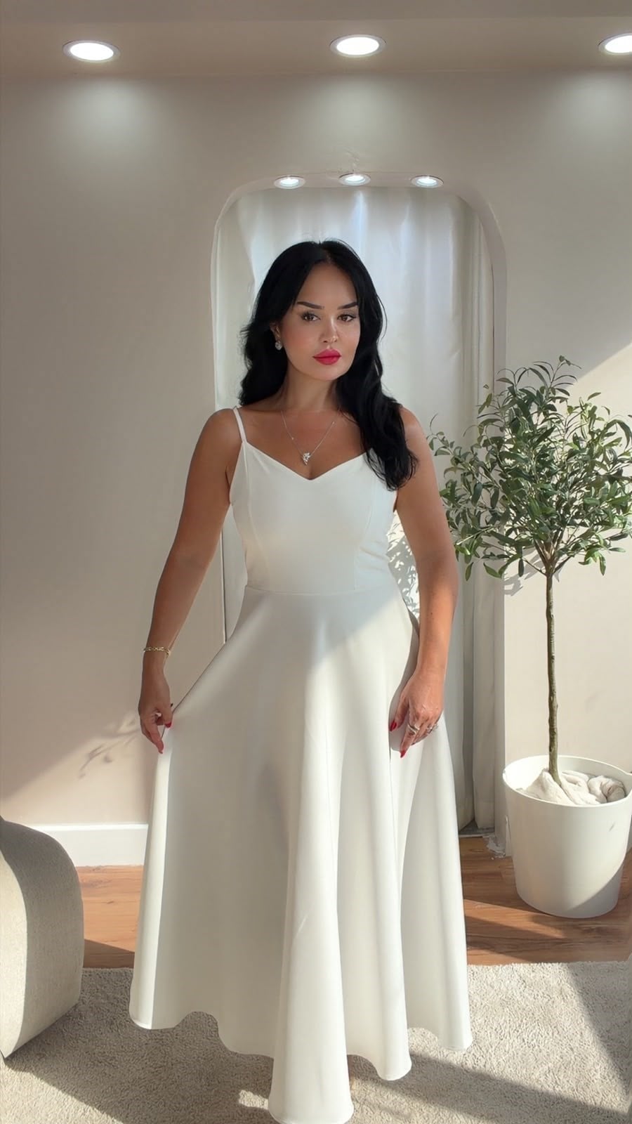 5066 Wanda  Beyaz Elbise5066