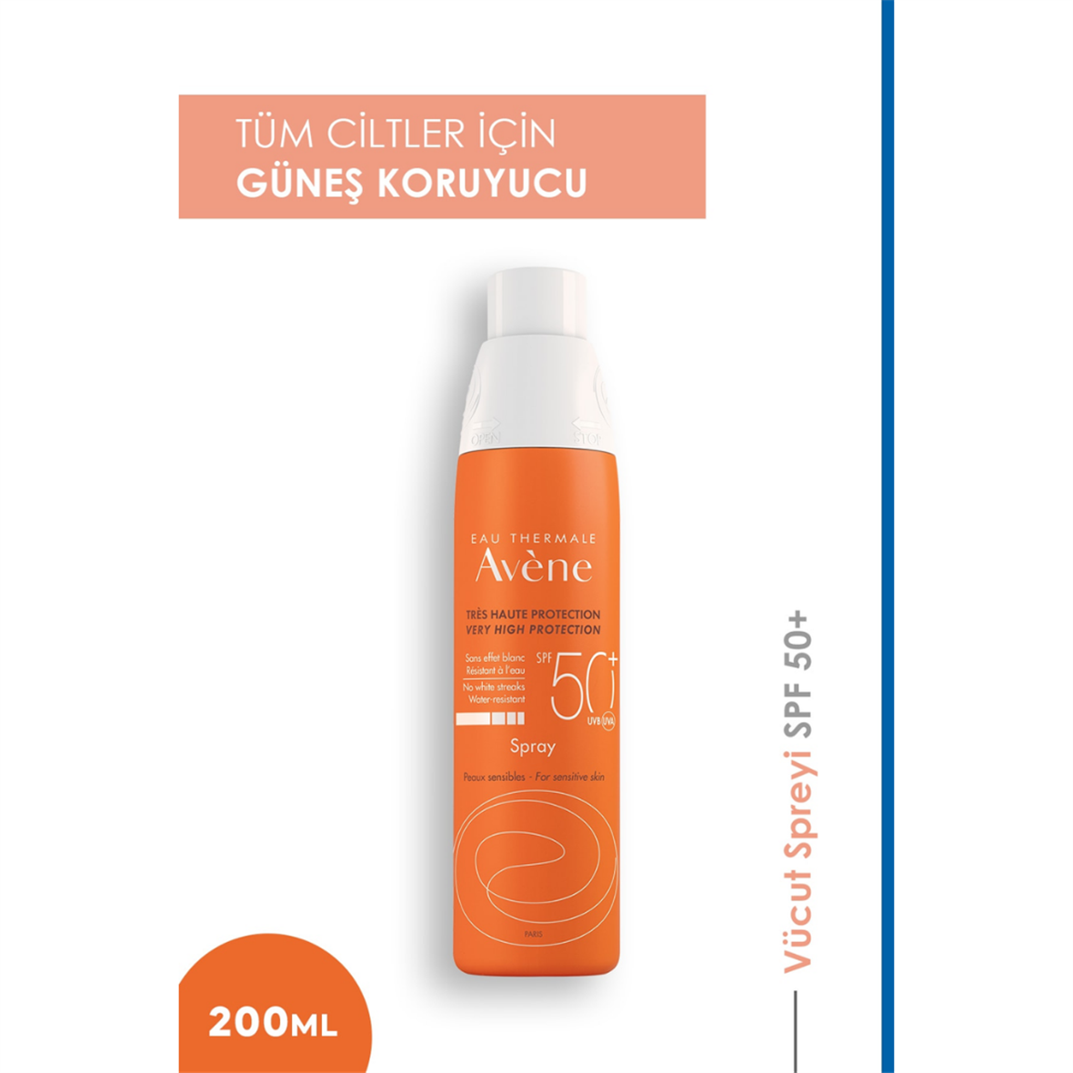 Avene Güneş Spreyi Spf50+ 200ml - Avene