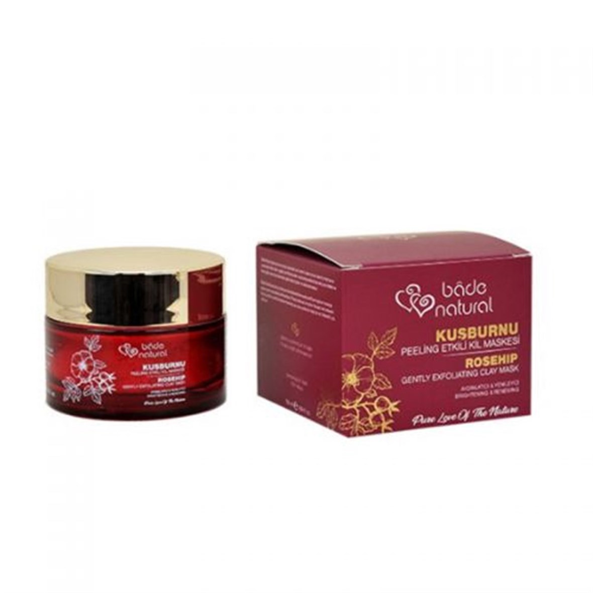 Bade Natural Doğal Kuşburnu Çekirdeği Tozu ve Bentonit Leke Karşıtı Kil Maskesi 50 ml - Bade Natural