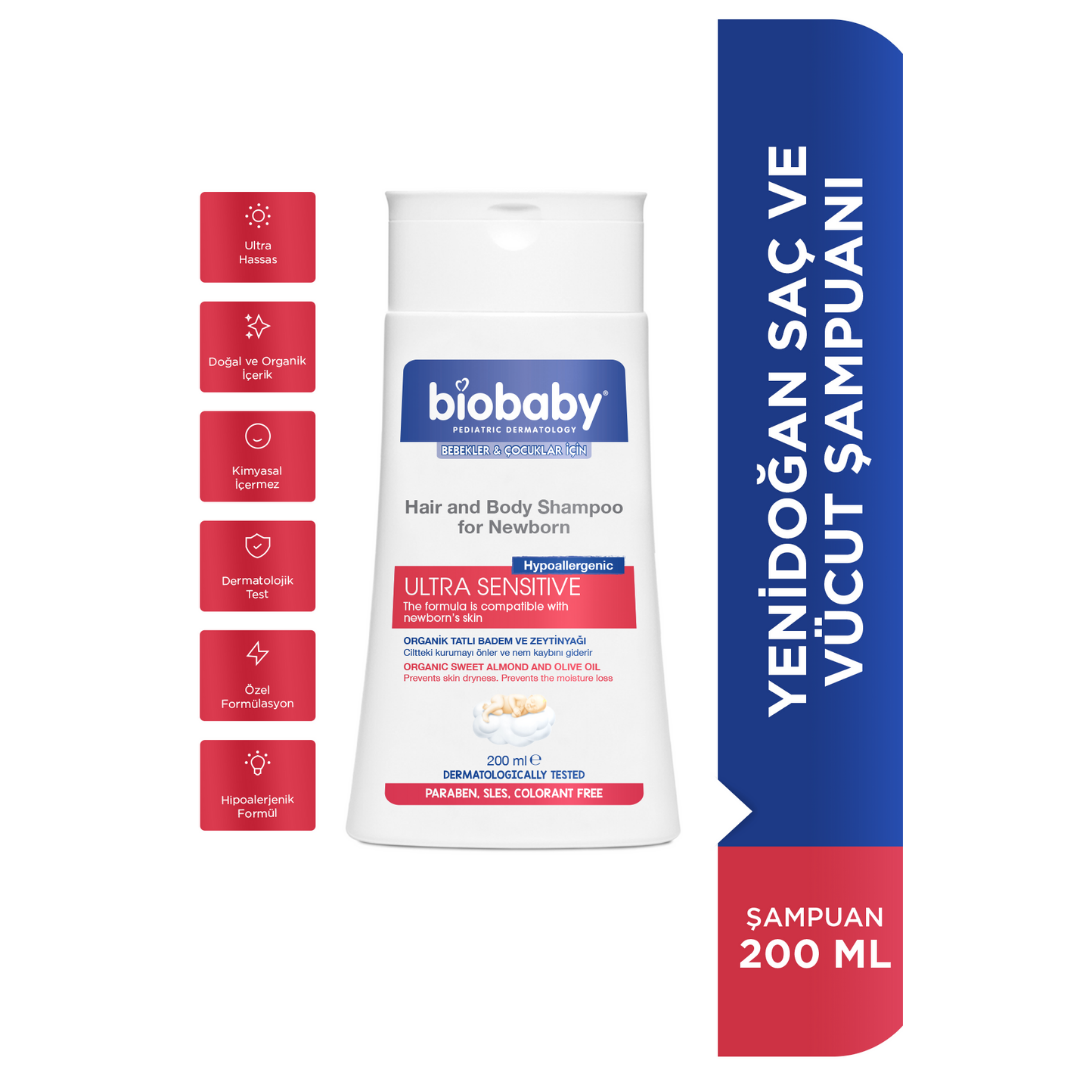 Biobaby Yenidoğan Saç ve Vücut Şampuanı 200 ml - Biobaby