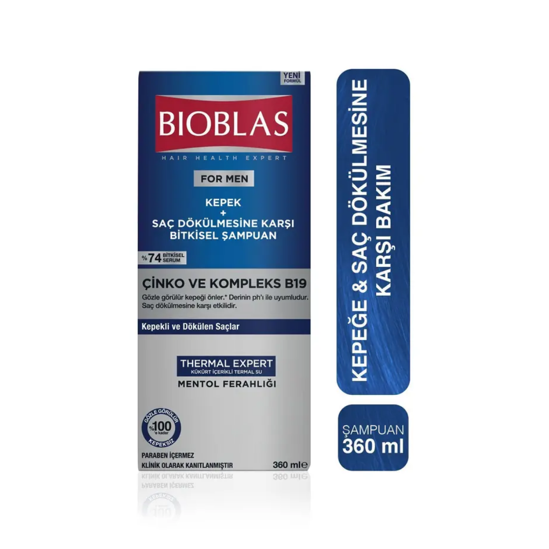 Bioblas Thermal Expert Men Kepek ve Saç Dökülmesine Karşı Şampuan 360 ml - Bioblas