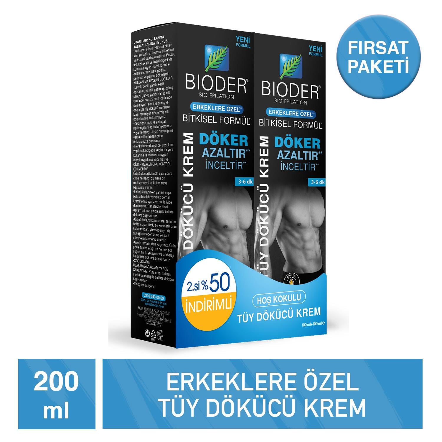 Bioder Erkeklere Özel Tüy Dökücü Krem Seti - Bioder
