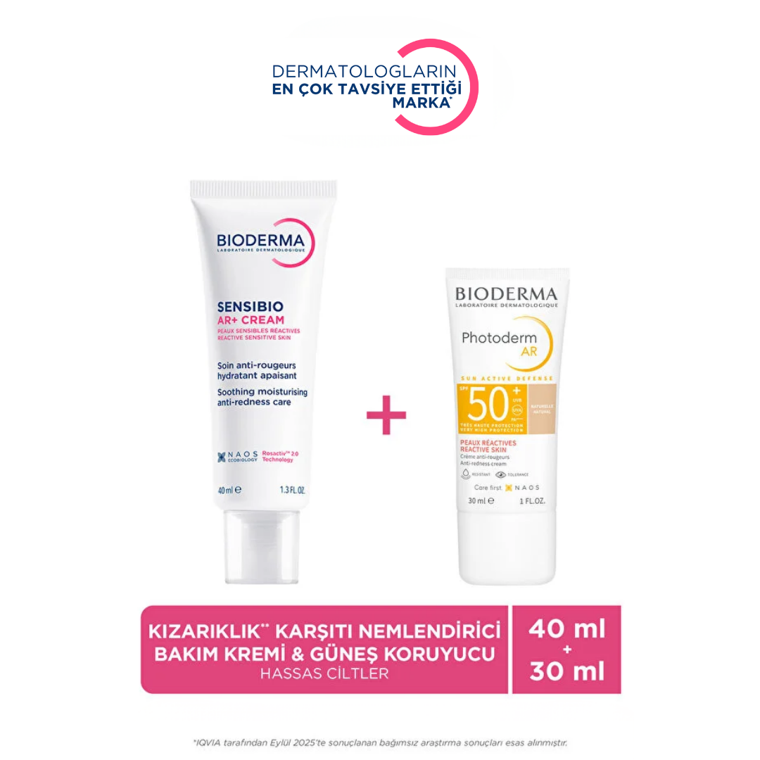 Bioderma Hassas Ciltler için Kızarıklık Karşıtı Nemlendirici Bakım Kremi ve Renkli Güneş Koruyucu 2'li Set - Bioderma
