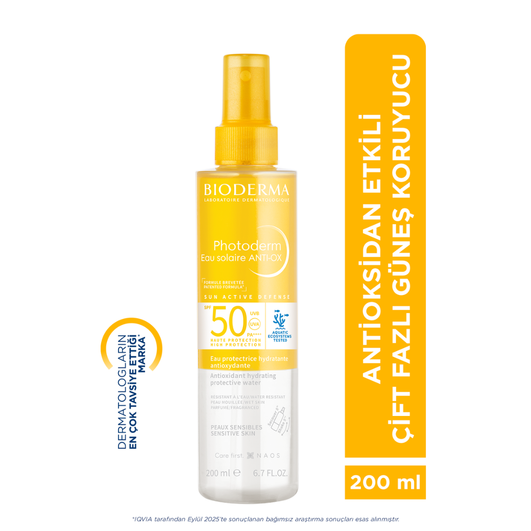 Bioderma Photoderm Anti OX Sun Protective Water SPF50 Yaşlanma Karşıtı Antioksidan Güneş Koruyucu 200 ml - Bioderma