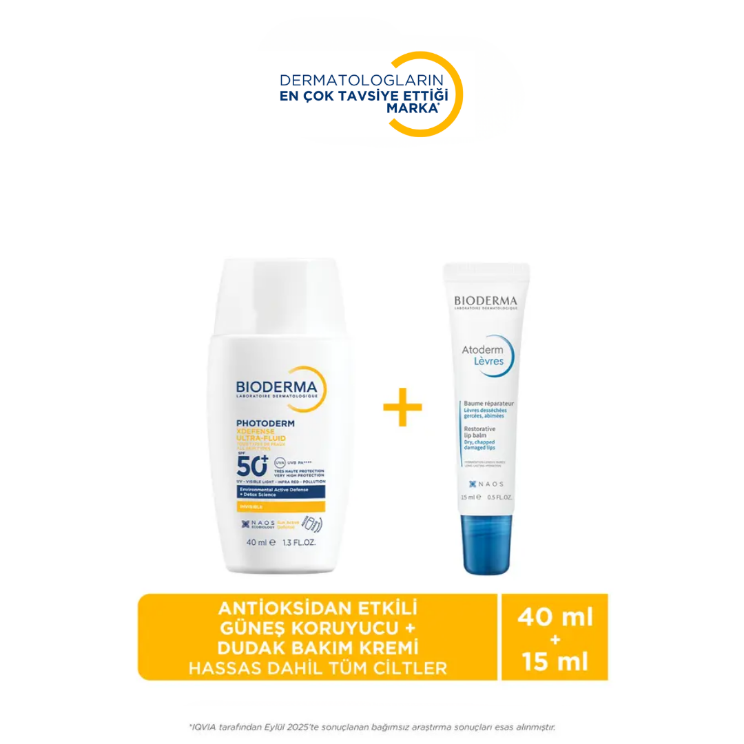 Bioderma Photoderm Xdefense Antioksidan Etkili Güneş Koruyucu ve Atoderm Dudak Bakım Kremi - Bioderma