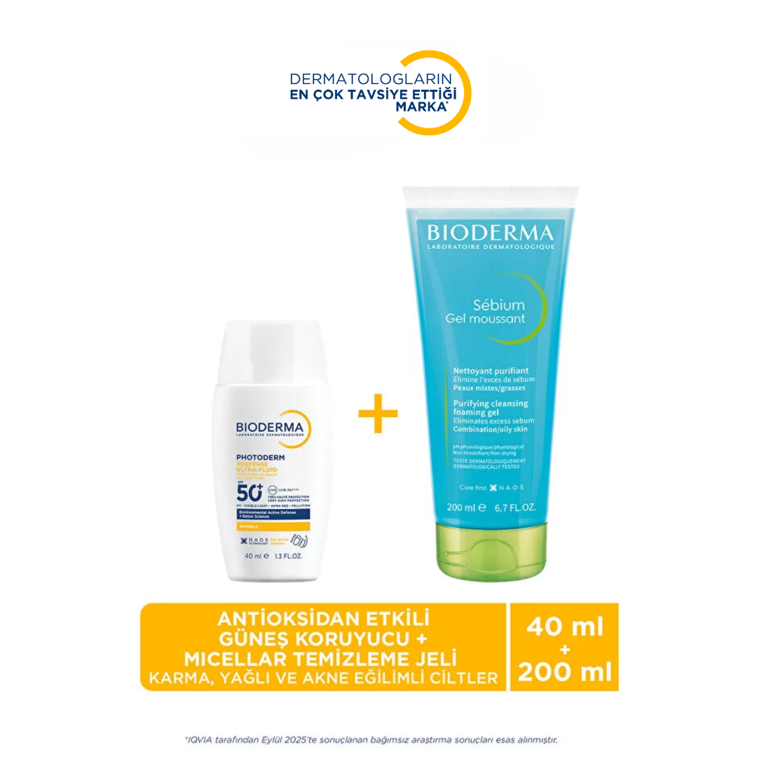 Bioderma Photoderm Xdefense Antioksidan Etkili Güneş Koruyucu ve Sebium Akne Eğilimli Ciltler Temizleme Jeli - Bioderma