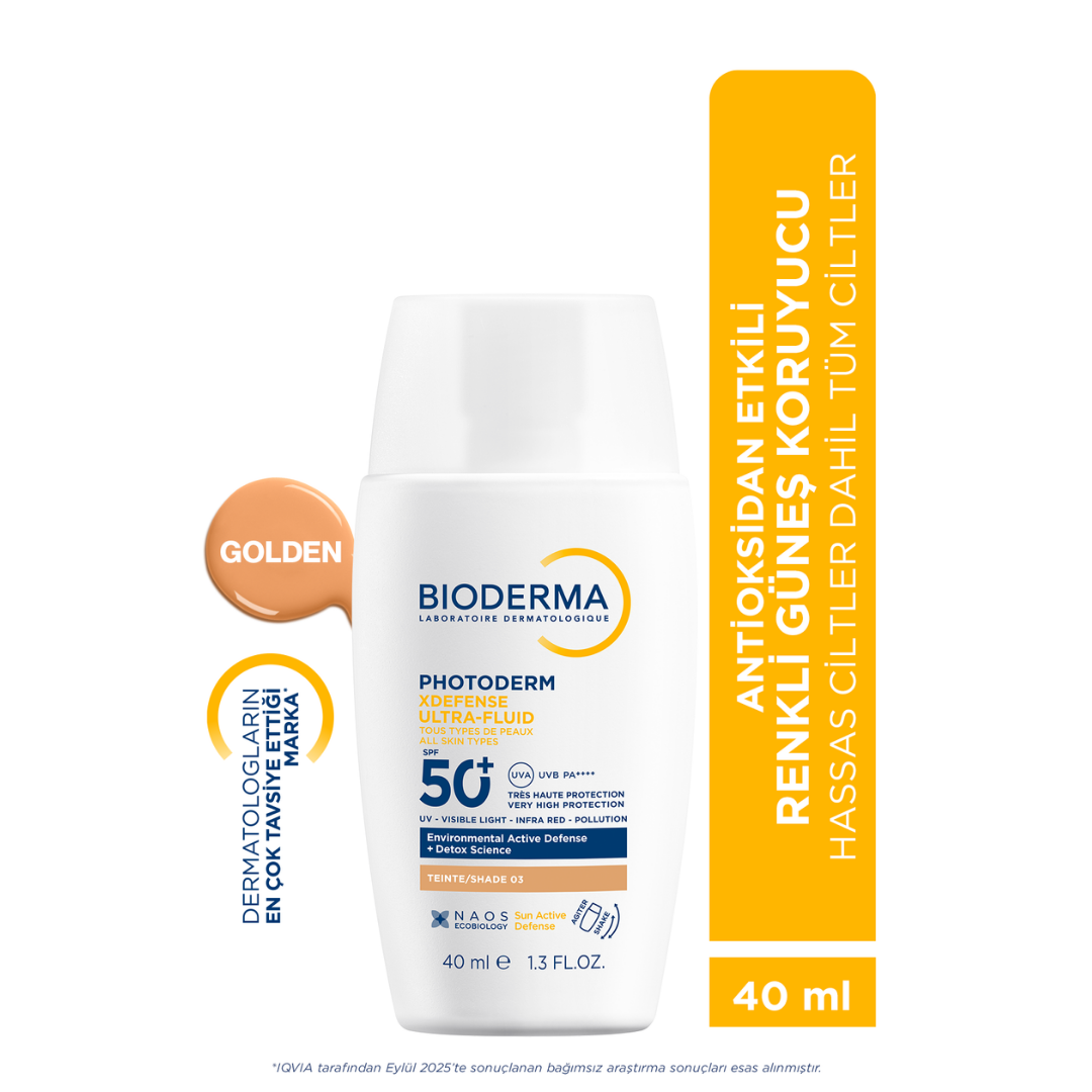 Bioderma Photoderm XDefense Spf50+ Tüm Cilt Tipleri Antioksidan Etkili Renkli Güneş Kremi Golden 40 ml - Bioderma