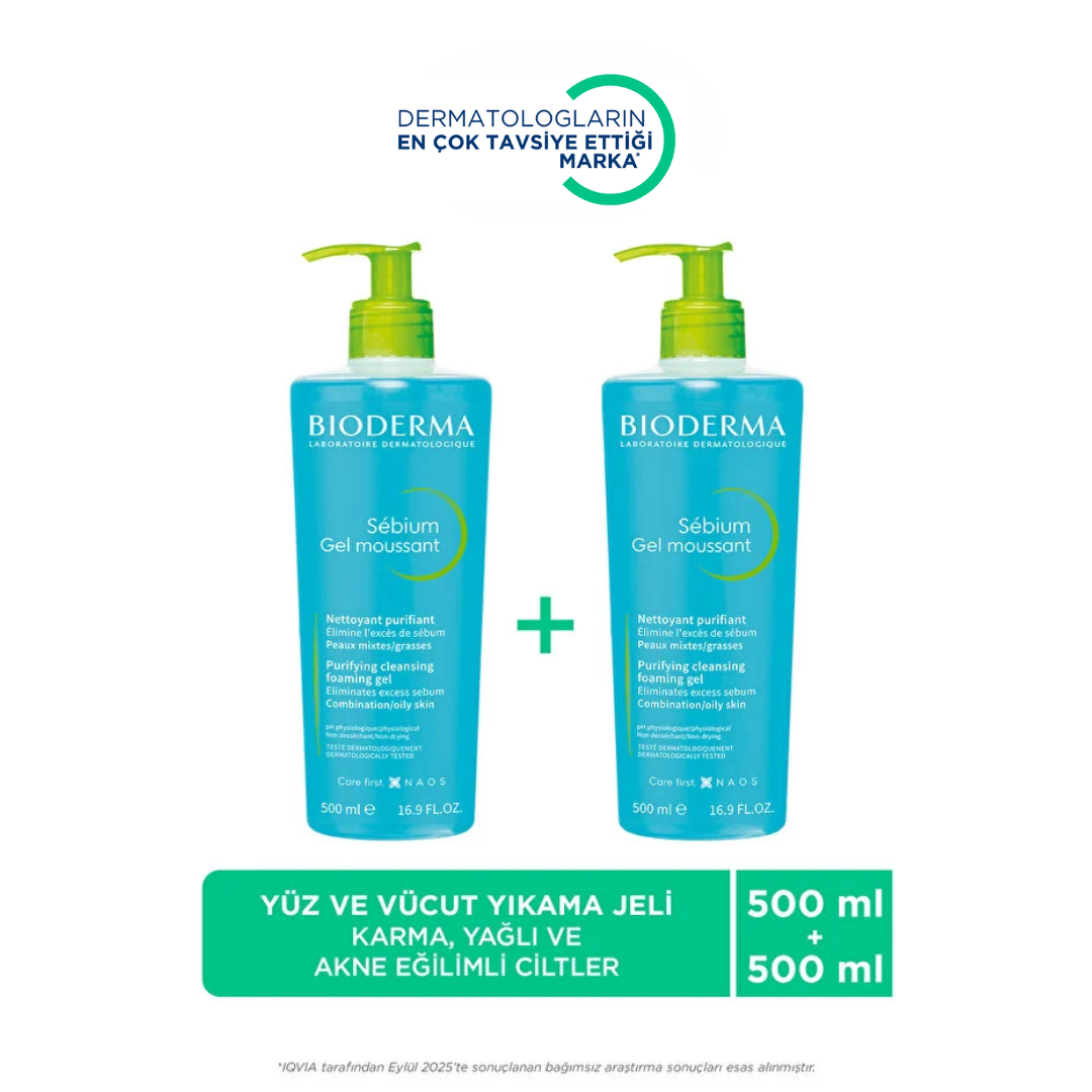 Bioderma Sebium Foaming Temizleme Jeli 2x500 ml - Bioderma