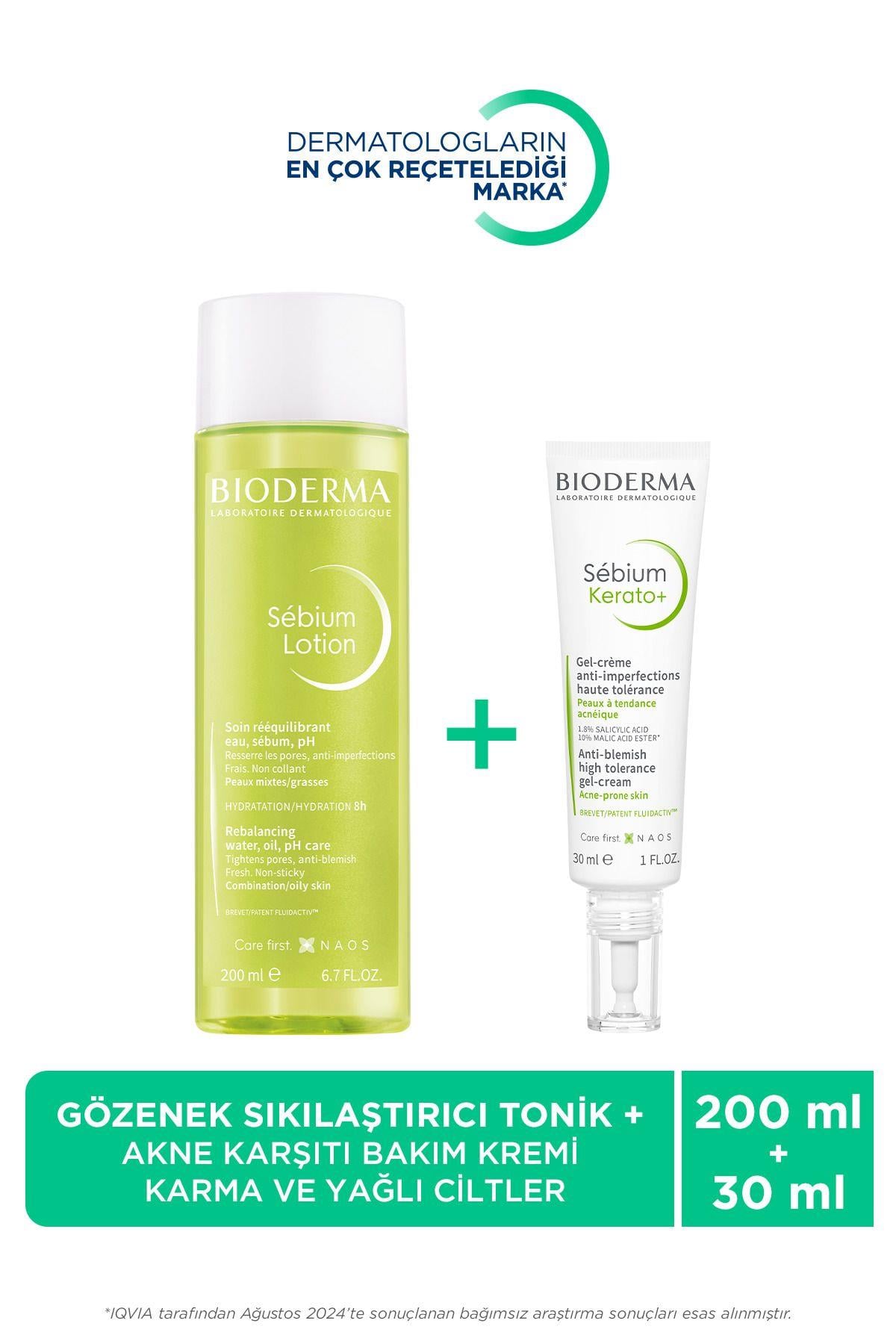 Bioderma Sebium Karma Ve Yağlı Ciltler İçin Gözenek Sıkılaştırıcı Tonik 200 ml & Bakım Kremi 30 ml - Bioderma