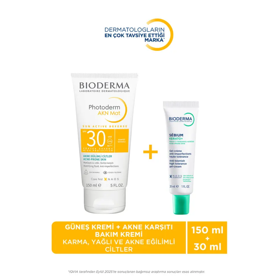 Bioderma Sebium Sivilceye Eğilimli Ciltler Akne Karşıtı Bakım Kremi 40 ml ve Photoderm Güneş Kremi 150 ml - Bioderma