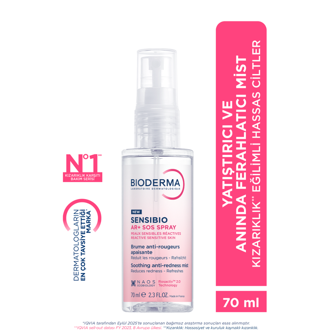 Bioderma Sensibio AR+ SOS Sprey Kızarıklık Eğilimli Hassas Ciltler İçin Yatıştırıcı Ferahlatıcı Sprey 70 ml - Bioderma