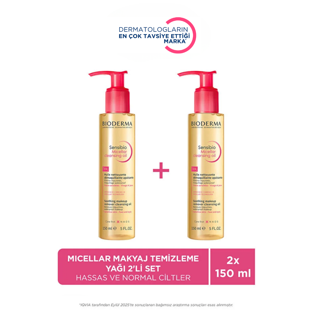 Bioderma Sensibio Tüm Ciltler Çift Aşamalı Makyaj Temizleme Yağı 150 ml 2'li Set - Bioderma