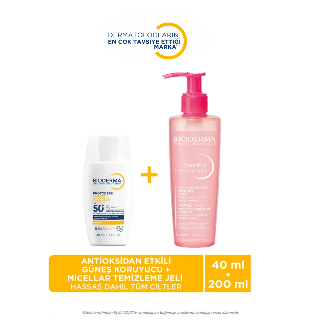Bioderma Tüm Ciltler Için Photoderm Xdefense Antioksidan Etkili Güneş Koruyucu ve Micellar Yüz Temizleme Jeli - Bioderma