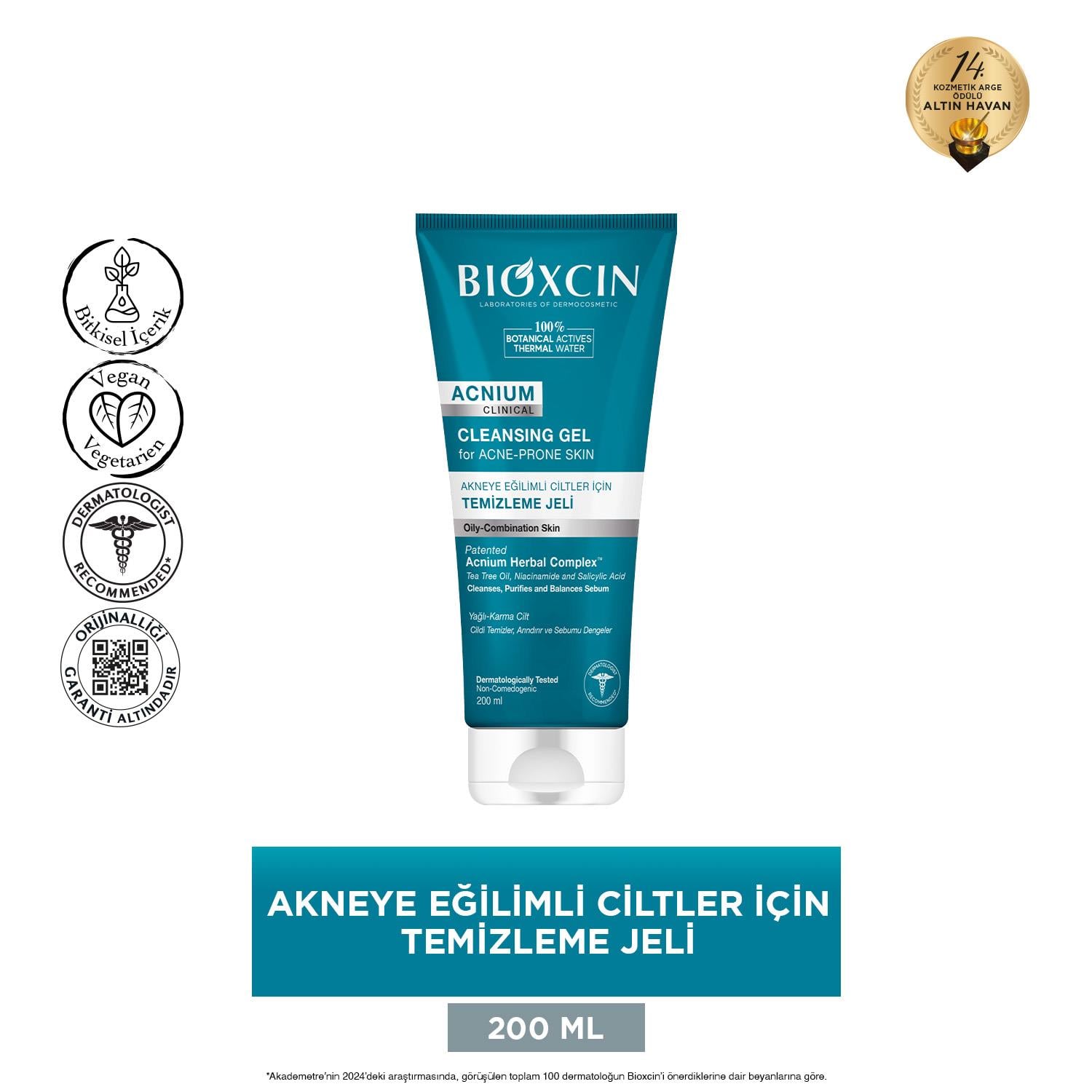 Bioxcin Acnium Akneye Eğilimli Ciltler İçin Temizleme Jeli 200 ml - Bioxcin