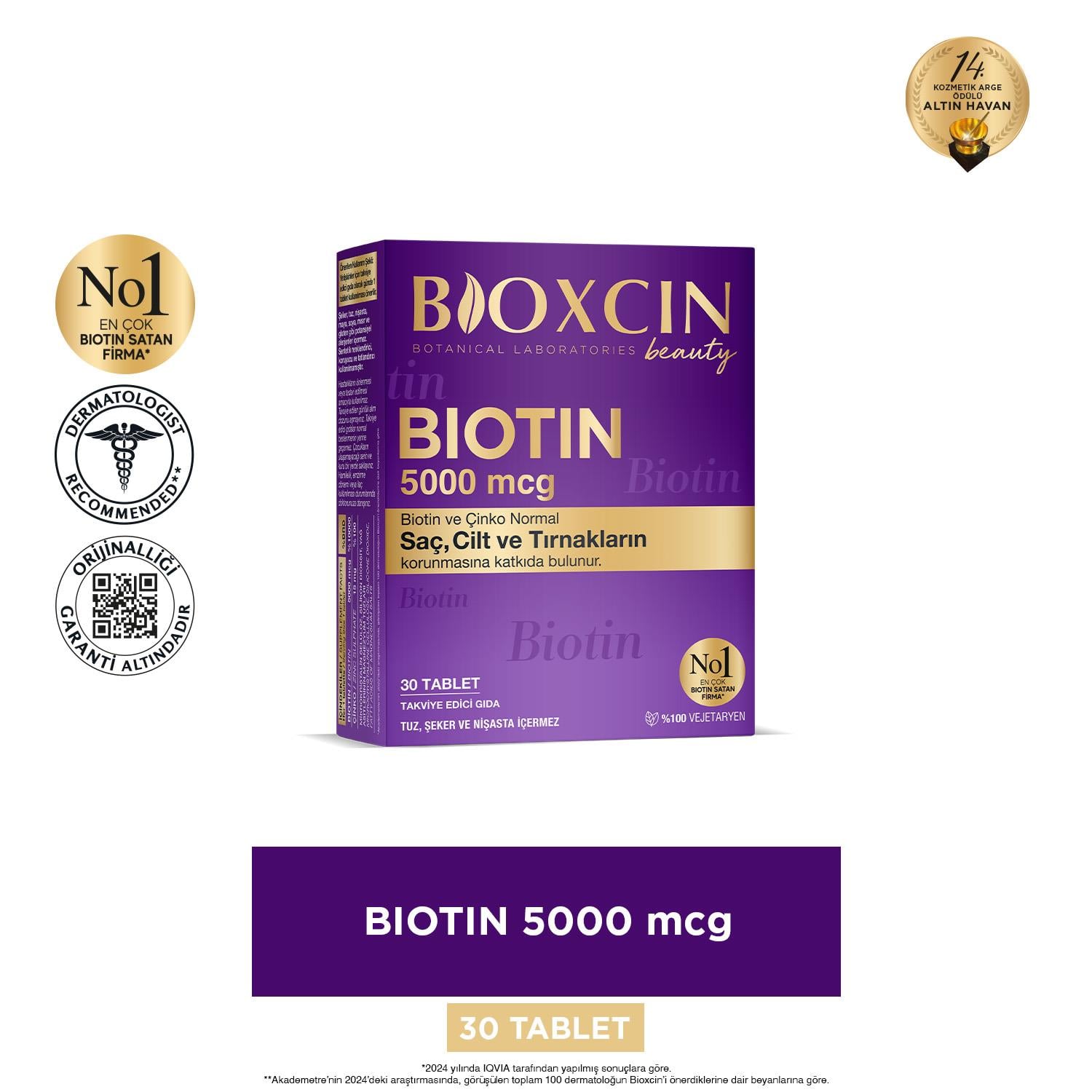 Bioxcin Biotin 5000 mcg Takviye Edici Gıda 30 Tablet - Bioxcin