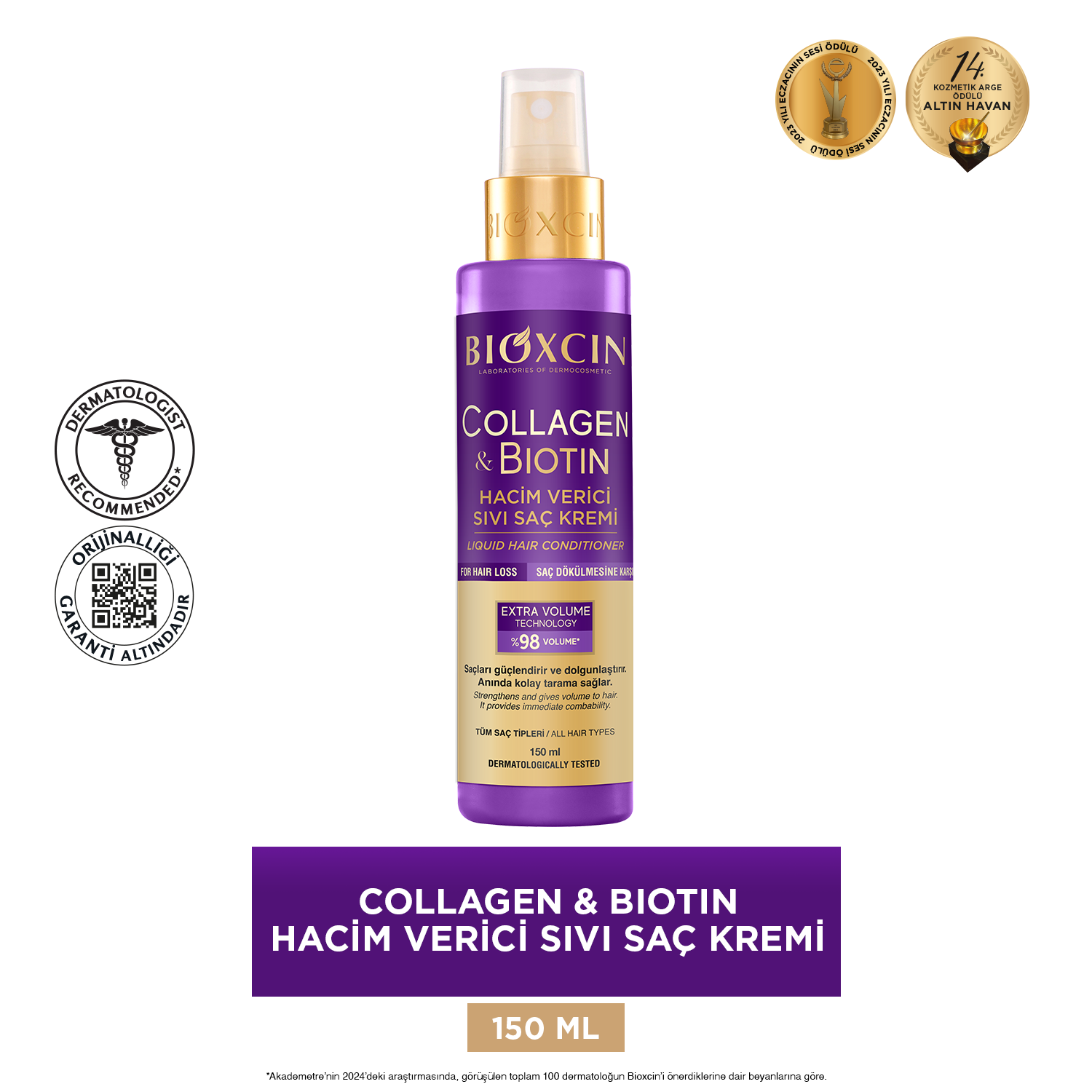 Bioxcin Collagen Biotin Hacim Verici Sıvı Saç Kremi 150 ml - Bioxcin