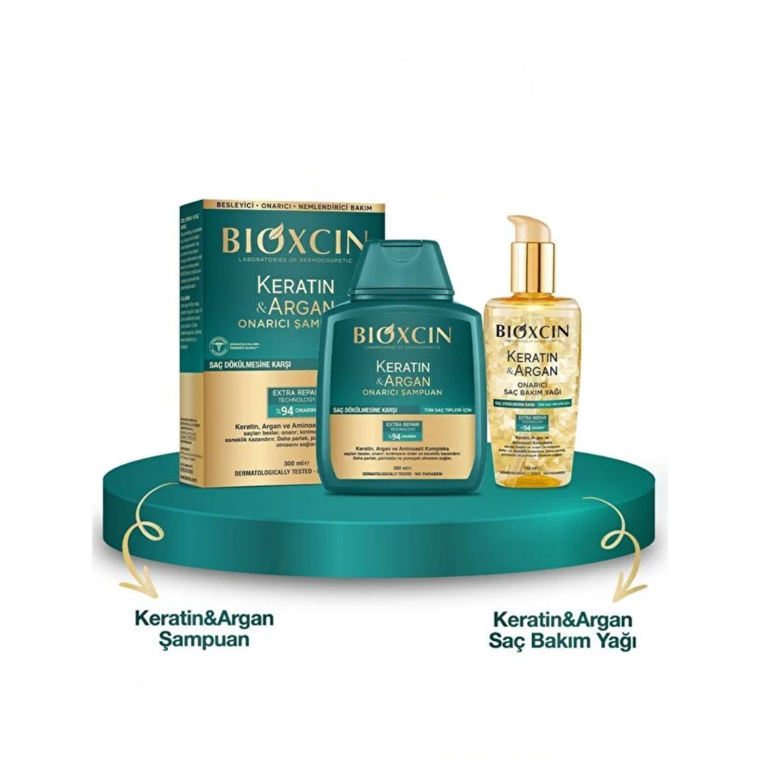 Bioxcin Keratin & Argan Onarıcı Saç Bakım Seti  - Bioxcin