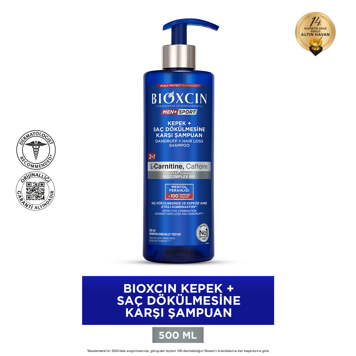Bioxcin Men Sport Kepe ve Saç Dökülmesine Karşı Şampuan 500 ml - Bioxcin
