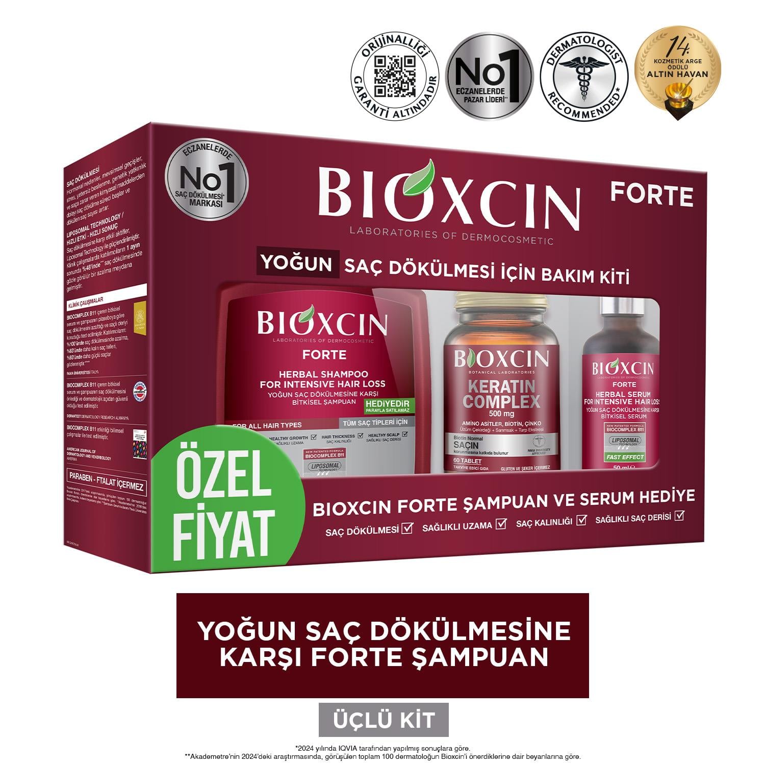 Bioxin Forte Yoğun Saç Dökülmesi İçin Bakım Kiti - Bioxcin