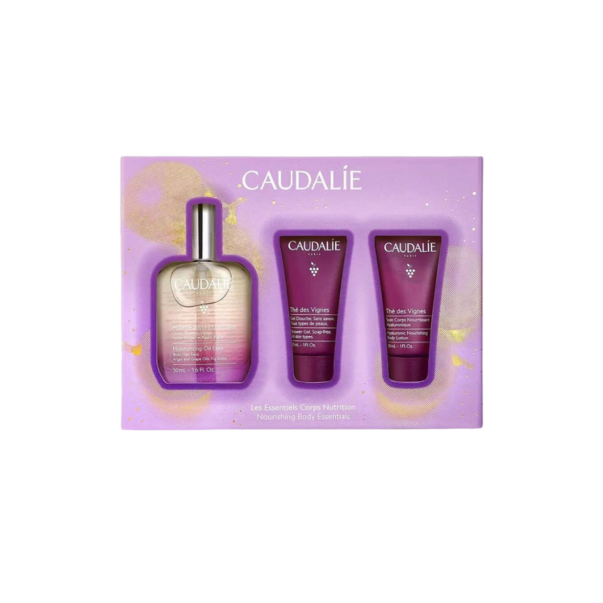 Caudalie Besleyici Elixir Yağ İncir 50ml + Duş Jeli 30ml + Vücut Losyonu 30 ml - Caudalie