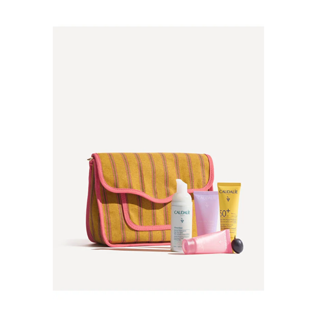 Caudalie Summer Pouch - Instant Foaming Cleanser 50 ml + Gel Douche 30 ml + Gel Moisturizer 15 ml + Cream SPF50+ 20 ml - Caudalie 