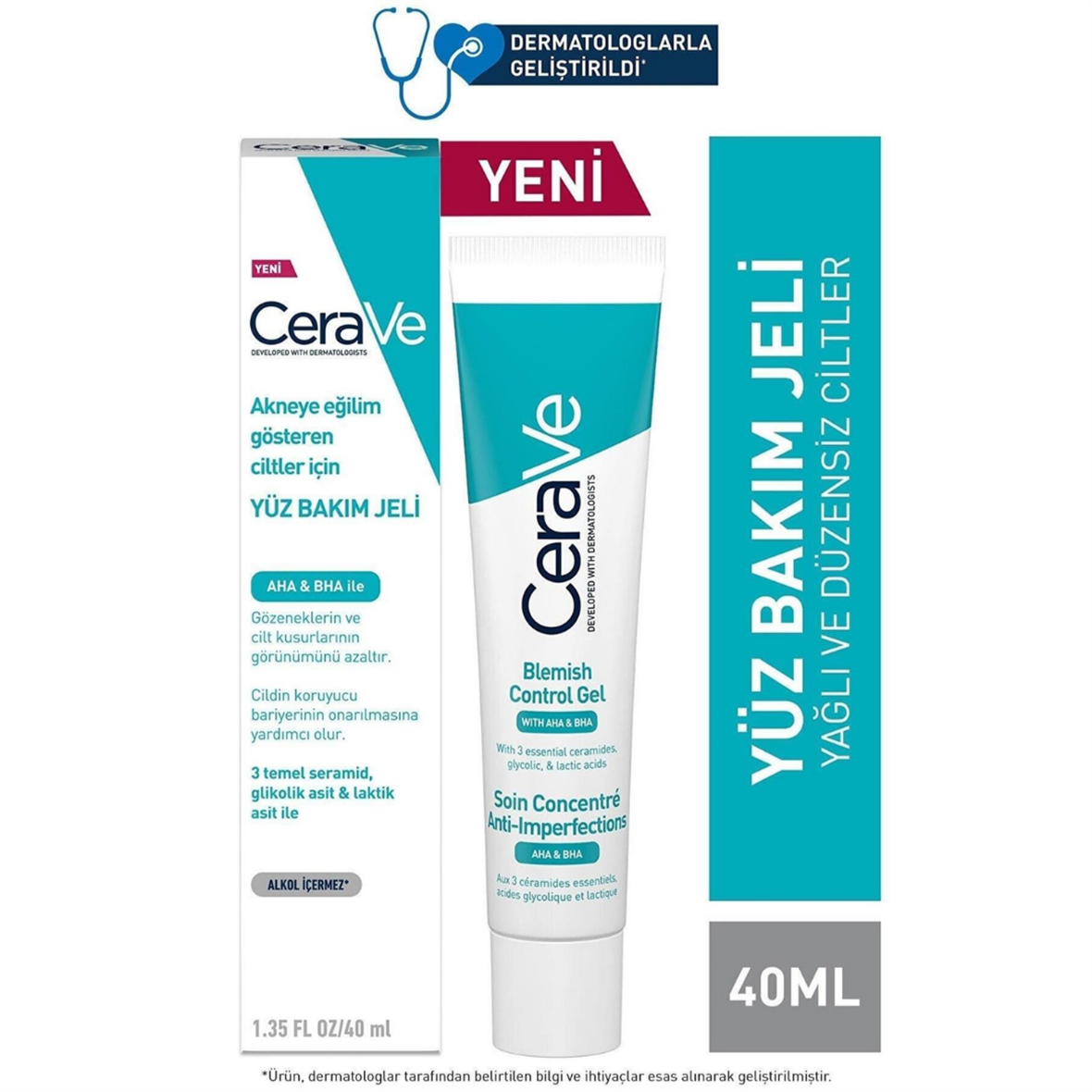 Cerave Yağlı ve Düzensiz Cilter için Yüz Bakım Jeli 40 ml - Cerave