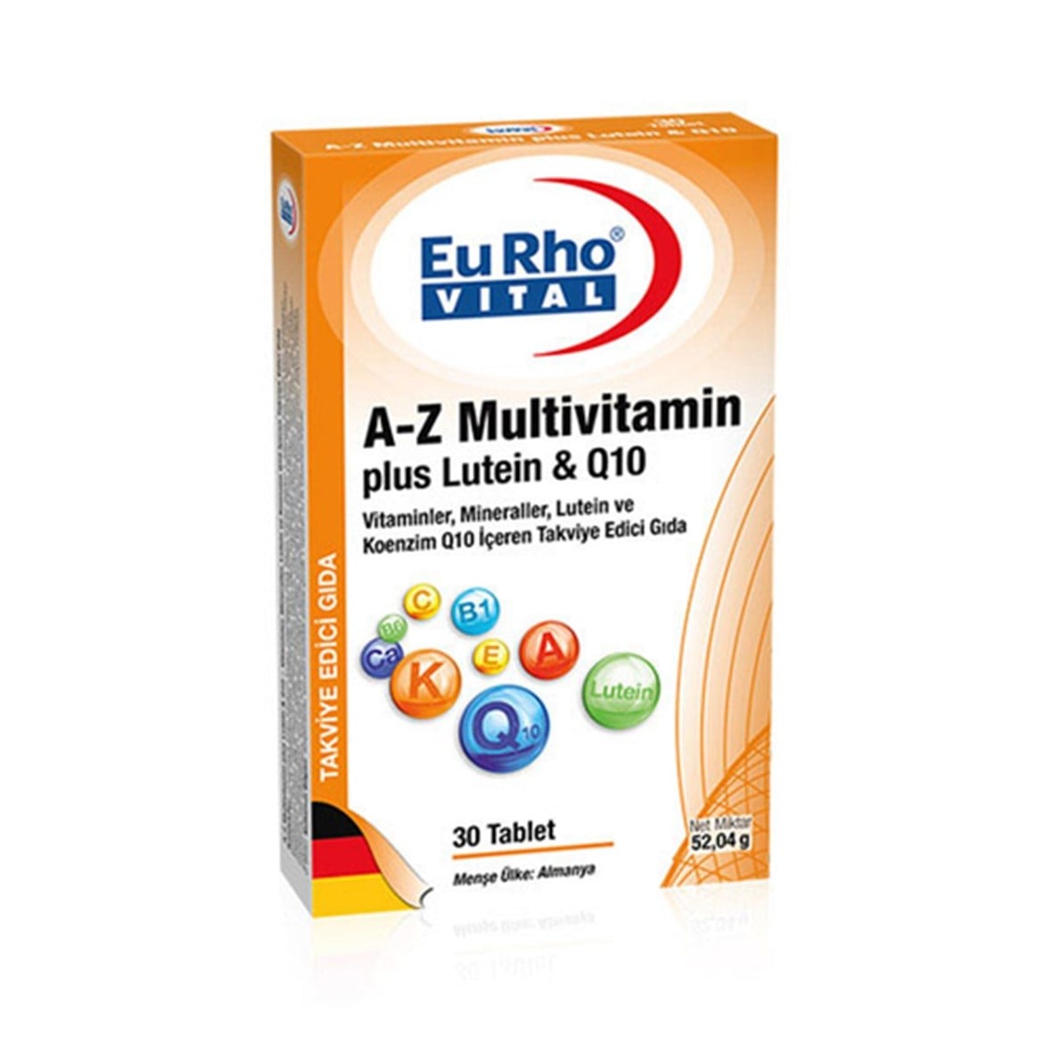 EuRho Vital A-Z Multivitamin Plus Lutein & Q10 Takviye Edici Gıda 30 Tablet - EuRho Vital