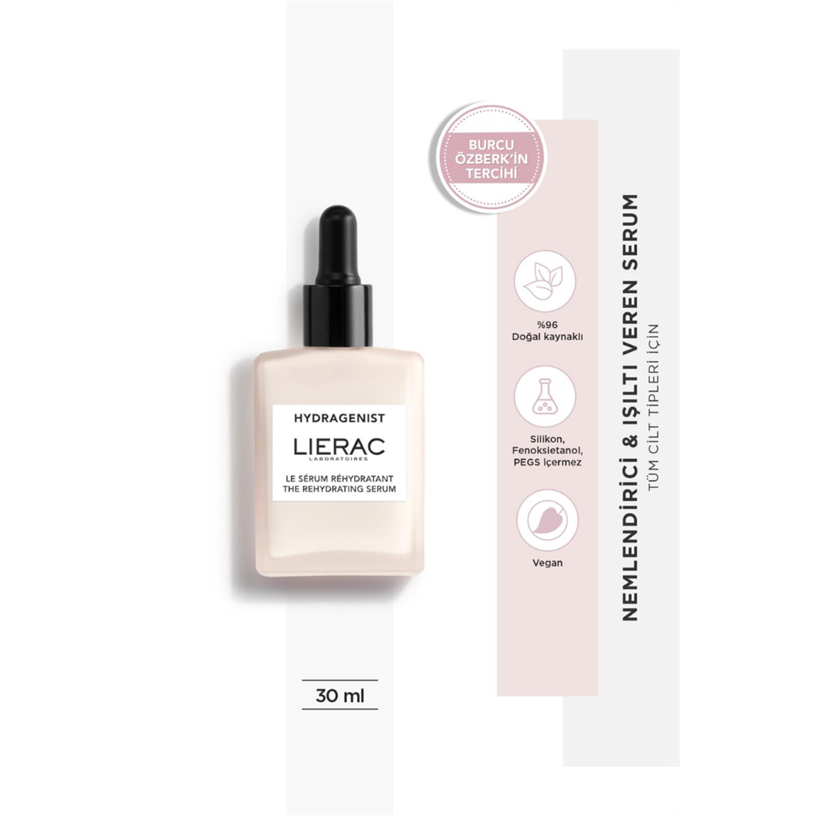 Hydragenist The Rehydrating Vegan, Nemlendirici, Işıltı Veren, Yaşlanma Karşıtı Serum 30ml - Lierac