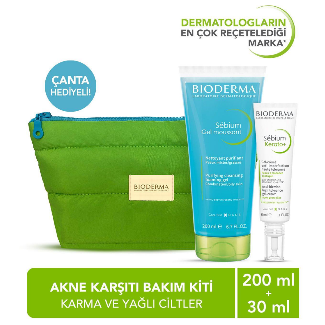 Karma ve Yağlı Ciltler için Akne Karşıtı Bakım Kiti - Bioderma
