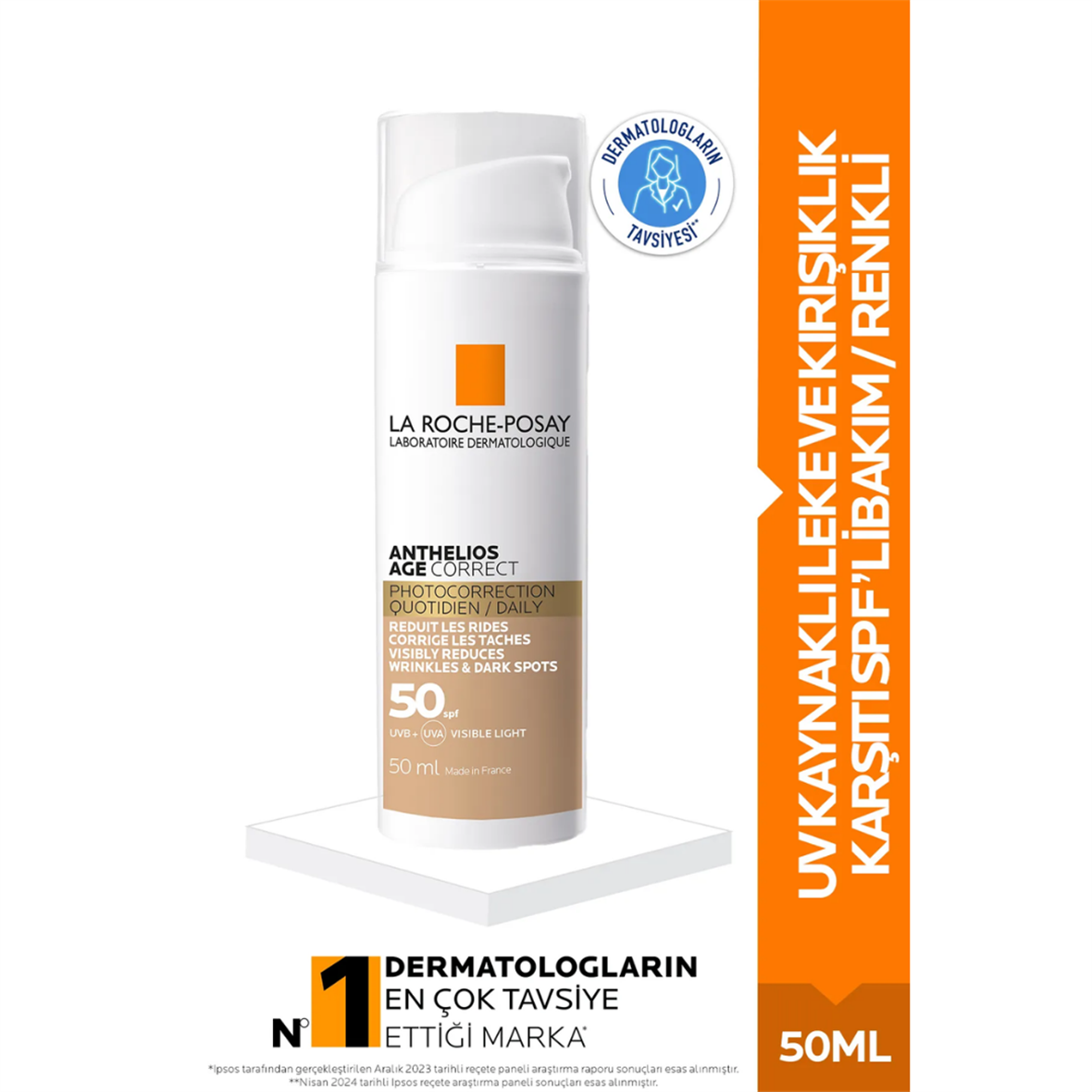 La Roche Posay Anthelios Age Correct SPF 50 Krem 50 ml - Renkli - La Roche Posay