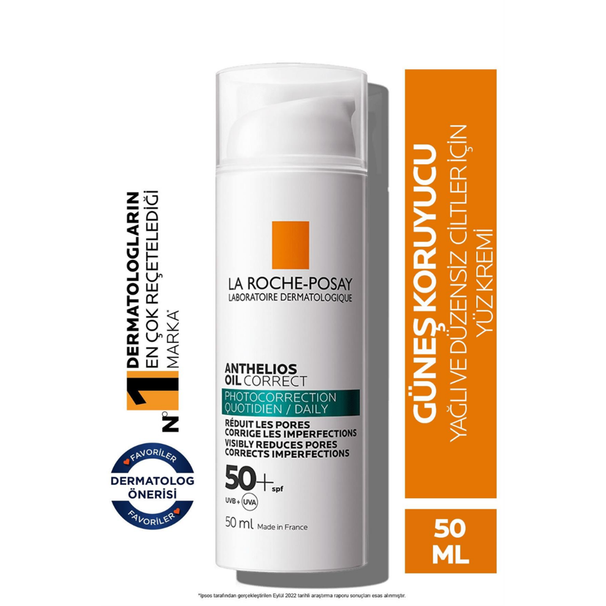 La Roche Posay Anthelios Oil Correct Yağlı ve Düzensiz Ciltler için Yüz Güneş Kremi 50 ml - La Roche Posay