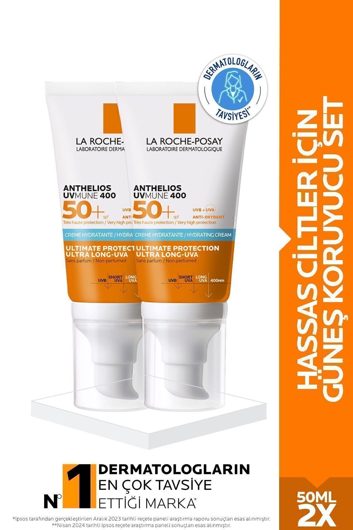 La Roche Posay Anthelios Uvmune Hassas Ciltler Için Yüksek Korumalı Yüz Güneş Kremi Set 50 ml SPF50+ 2'Li - La Roche Posay