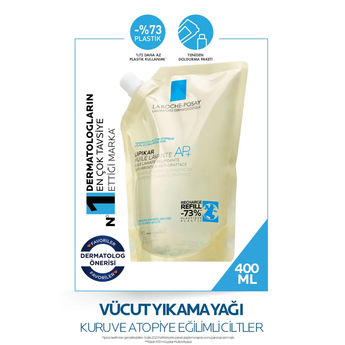 La Roche-Posay Lipikar AP+ Vücut Yıkama Yağı 400 ml - Refill - La Roche Posay