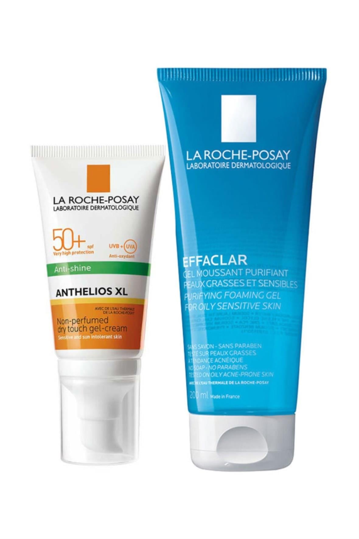 La Roche Posay Yağlı Ciltler için Parlama Karşıtı Bakım ve Güneş Koruma Seti - La Roche Posay