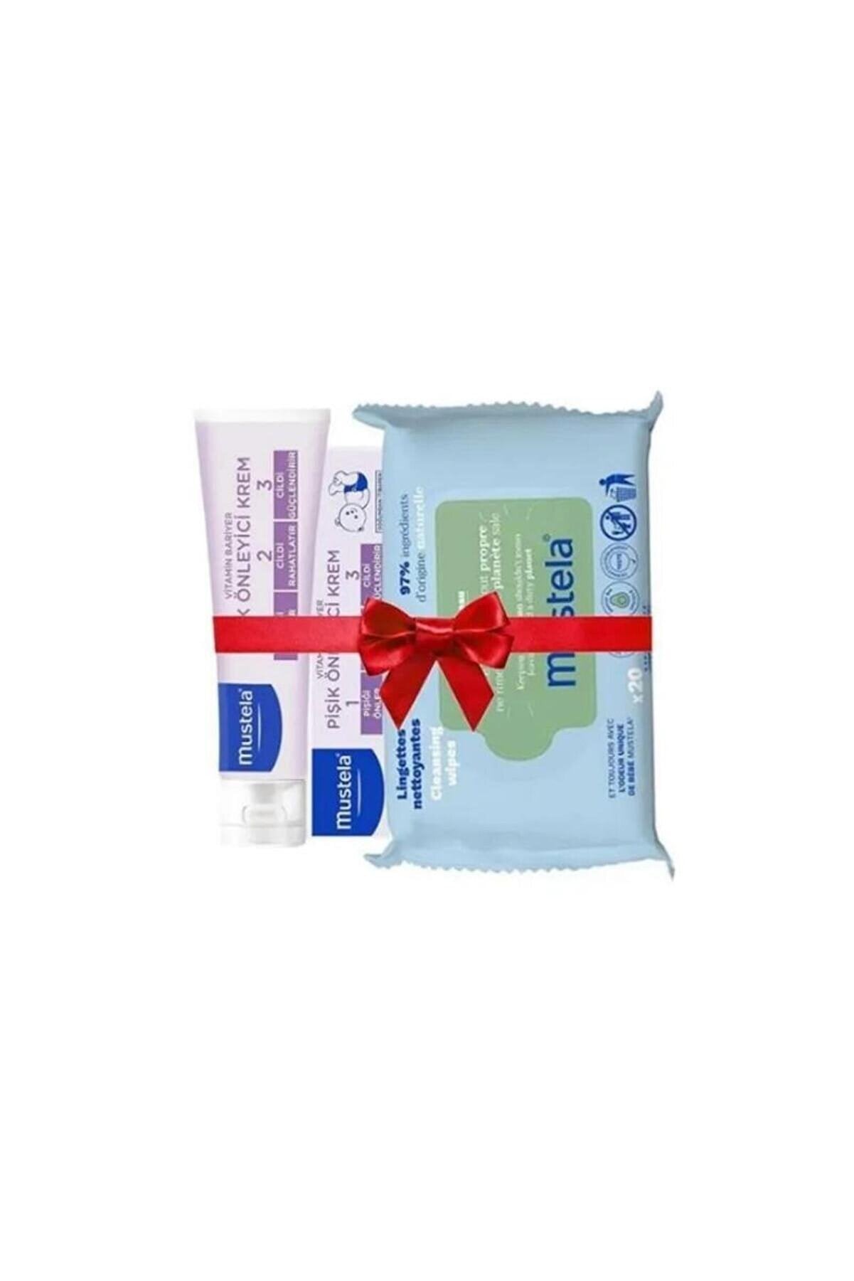 Mustela itamin Barrier 1-2-3 Cream 100ml + Kompost Edilebilir Islak Mendil 60 Yaprak - Mustela