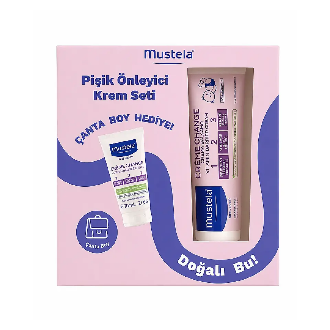 Mustela Set - Vitamin Barrier 1-2-3 Pişik Önleyici Krem 100 gr + 20 gr Hediyeli - Mustela