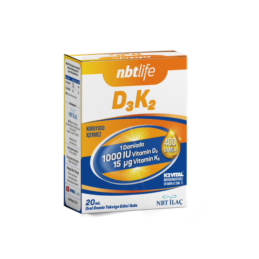 Nbt Life D3K2 Damla Takviye Edici Gıda 20 ml - NBT Life