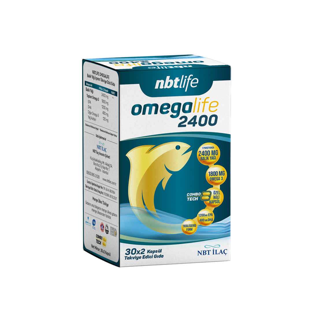 NBT Life Omegalife 2400 Omega 3 30 x 2 Combotech Kapsül - NBT Life