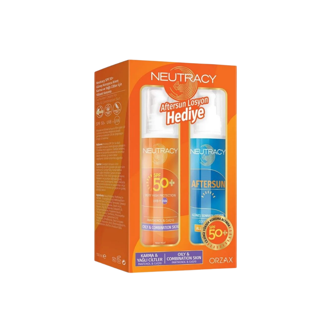 Neutracy Karma ve Yağlı Ciltler için SPF50+ Güneş Koruyucu Krem 150 ml + Aftersun Hediye - Neutracy