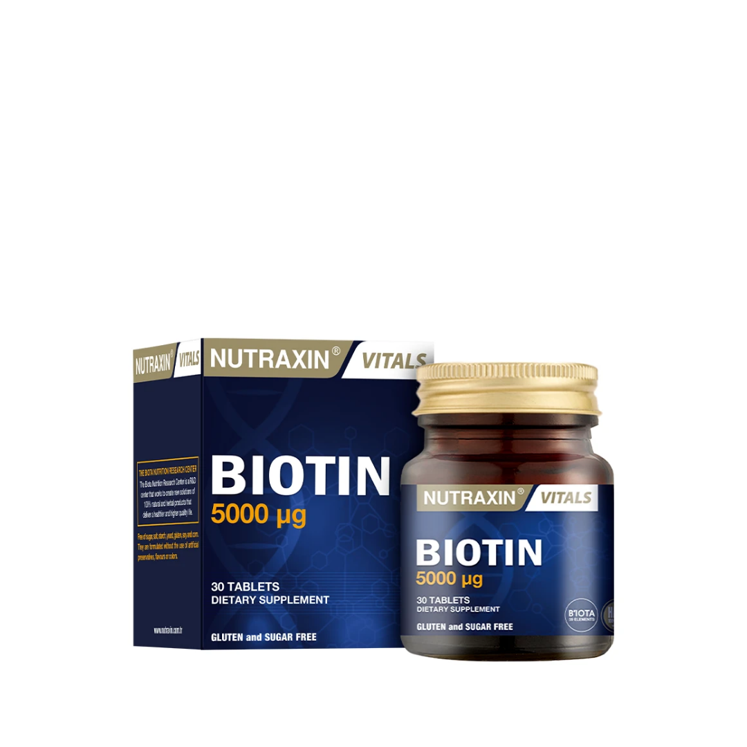 Nutraxin Biotin 5000 mcg Takviye Edici Gıda 30 Tablet - Nutraxin