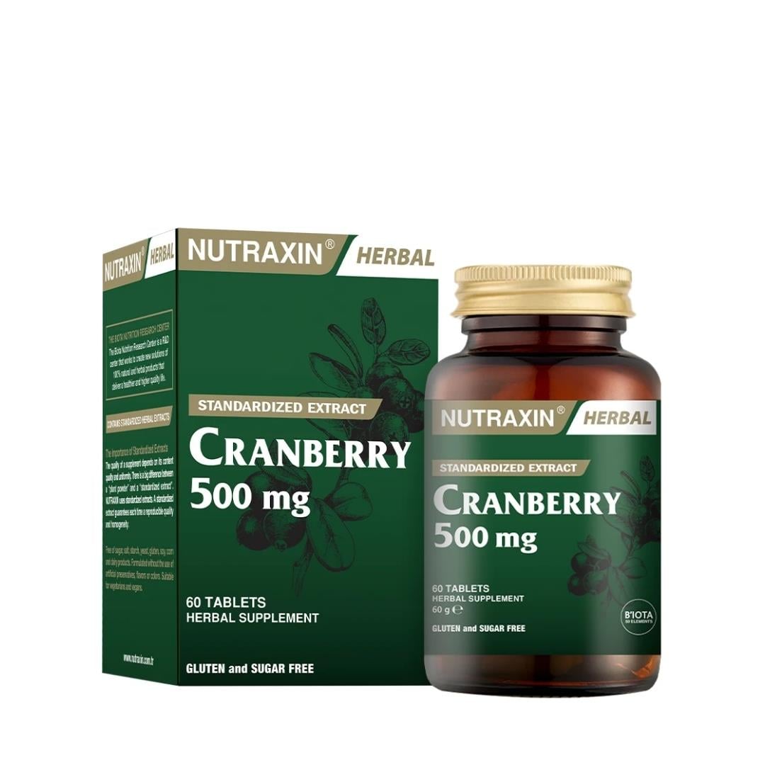 Nutraxin Cranberry 500 mg Takviye Edici Gıda 60 Tablet - Nutraxin