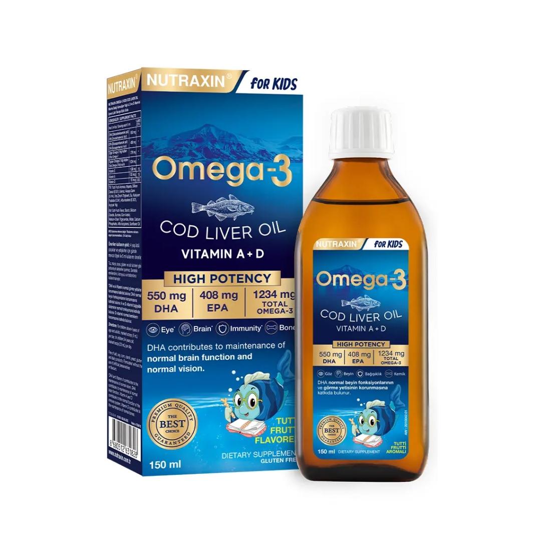 Nutraxin For Kids Omega-3 Balık Yağı Takviye Edici Gıda 150 ml - Nutraxin