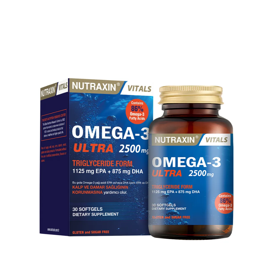 Nutraxin Omega-3 Ultra 2500 mg 30 Yumuşak Kapsül - Nutraxin