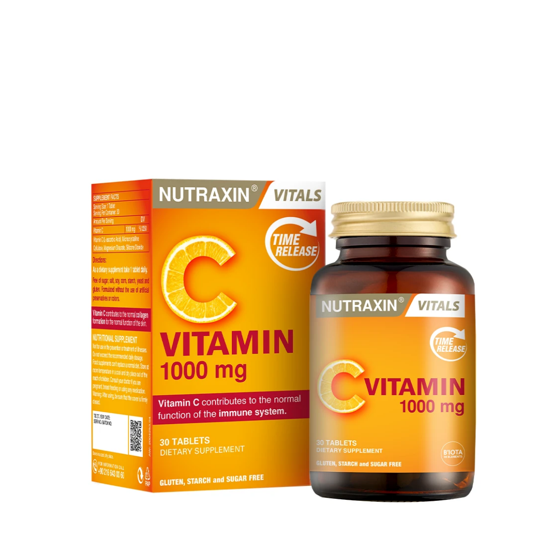 Nutraxin Vitamin C 1000 mg Takviye Edici Gıda 30 Tablet - Nutraxin