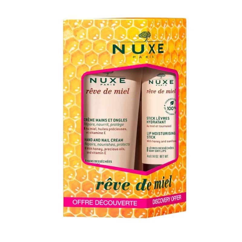 Nuxe Hand And Nail Cream + Moisturizing Lipstick 30ml Reve De Miel - Nuxe