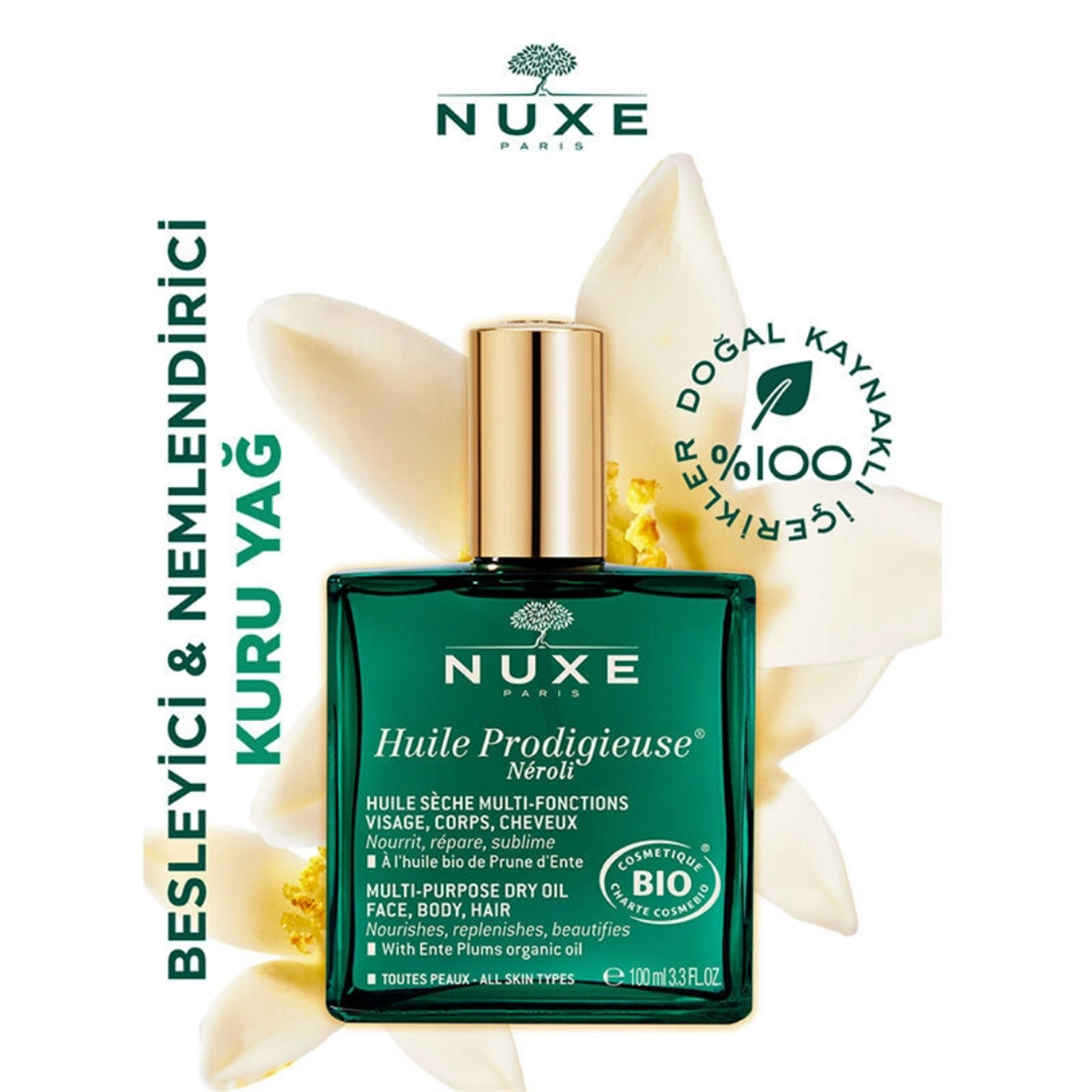 NUXE Huile Prodigieuse Neroli Çok Amaçlı Kuru Yağ 100 ml - Nuxe