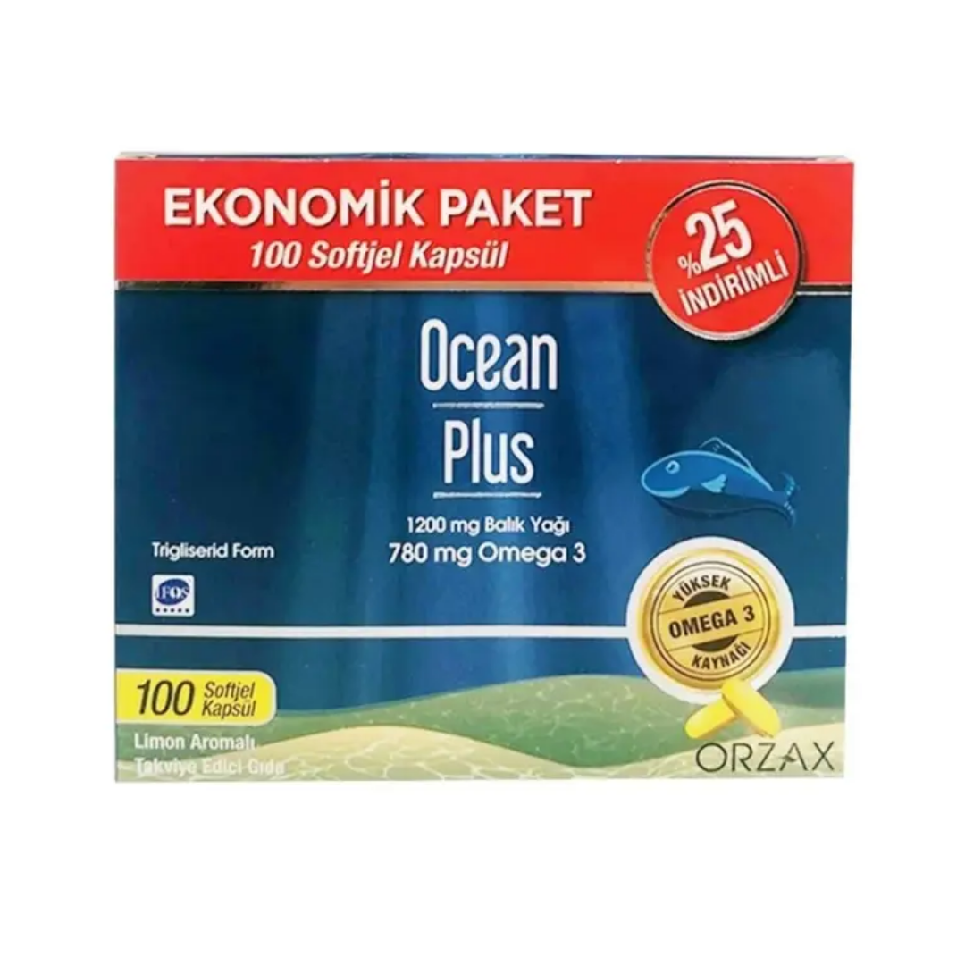 Ocean Plus 1200 mg 100 Softjel %25 İndirimli - orzax